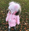 Double PomPom Hat with Tassels- Baby Pink
