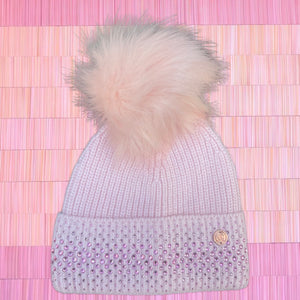 NEW! Luxury Pink Diamante Cashmere Hat
