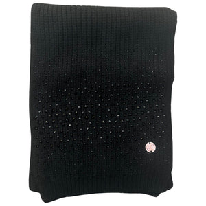 NEW! Luxury Black Diamante Cashmere Hat & Scarf Set