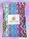 Recycled Plastic Gold Pineapple Compact, Sand Free, Fast Drying Beach/Travel Towel-'Unicorn Chevron'