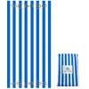 Recycled Plastic Azure Blue Stripe Compact, Sand Free, Fast Drying Beach/Travel Towel