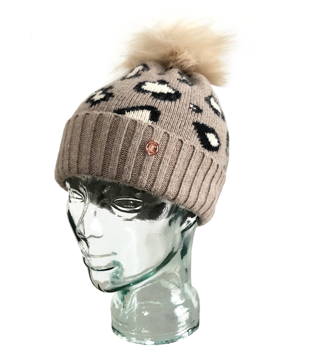 LIMITED EDITION Leopard Luxe Cashmere Single Pom Hat