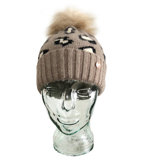 LIMITED EDITION Leopard Luxe Cashmere Single Pom Hat