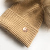 Mummy & Me matching Camel Luxe Cashmere Pom Pom Hats