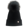 Black Single Pom Cashmere Hat