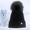 Adult Black Single Pom Cashmere Hat