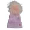 Adult Pink Single Pom Cashmere Hat