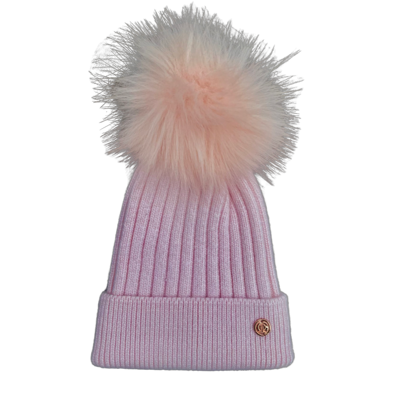 Pink Single Pom Cashmere Hat