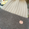 Beige & Biscuit Single Pom Cashmere Hat