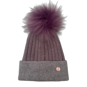 Adult Parma Violet Single Pom Cashmere Hat