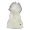 Adult White Single Pom Cashmere Hat