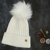 White Single Pom Cashmere Hat