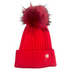 Adult Festive Red Single Pom Cashmere Hat
