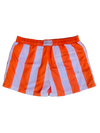 Neon Orange Stripe Recycled Plastic Quick Dry Swim Shorts