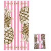 Recycled Plastic Gold Pineapple Compact, Sand Free, Fast Drying Beach/Travel Towel- 'Candy Pink'