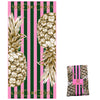Recycled Plastic Gold Pineapple Compact, Sand Free, Fast Drying Beach/Travel Towel-'Rainforest Punch'